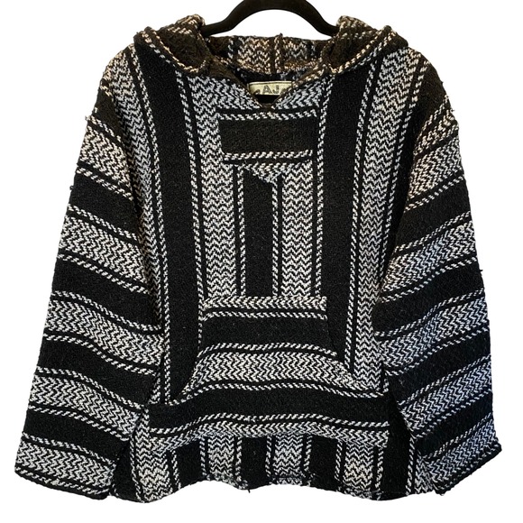 baja joe Other - Baja Joe Mexican Baja Poncho Hoodie Size Small Pullover Surfer Hippie Drug Rug